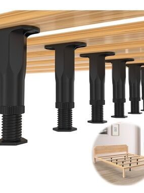 Adjustable Black Bed Frame or furniture risers or  Support 6 pack